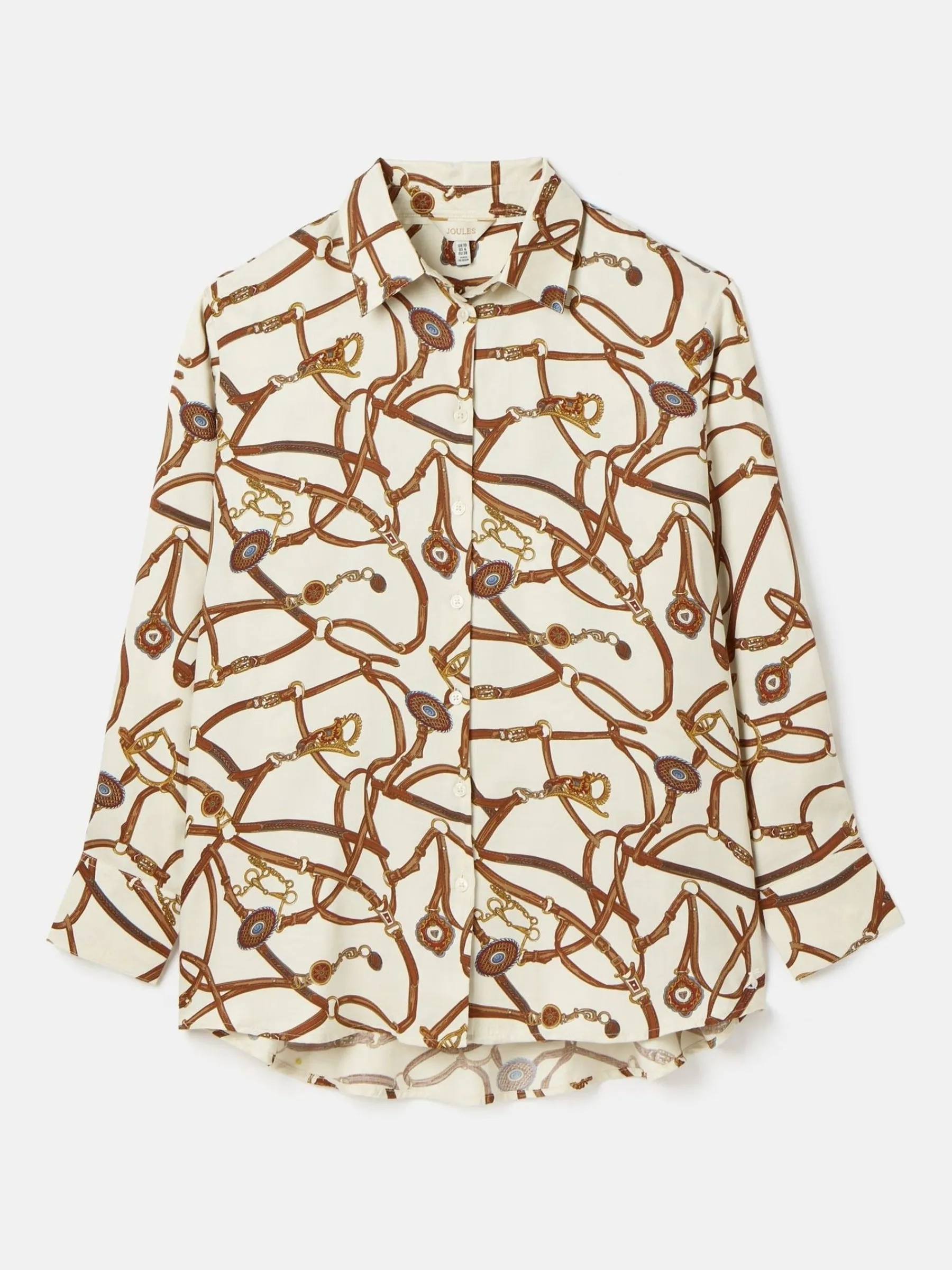 Amilla Cream Multi Satin Shirt<Joules Clearance