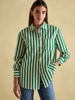 Amilla Green & Cream Stripe Shirt<Joules Best
