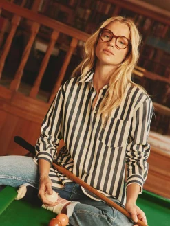 Amilla Navy & Cream Stripe Shirt<Joules New