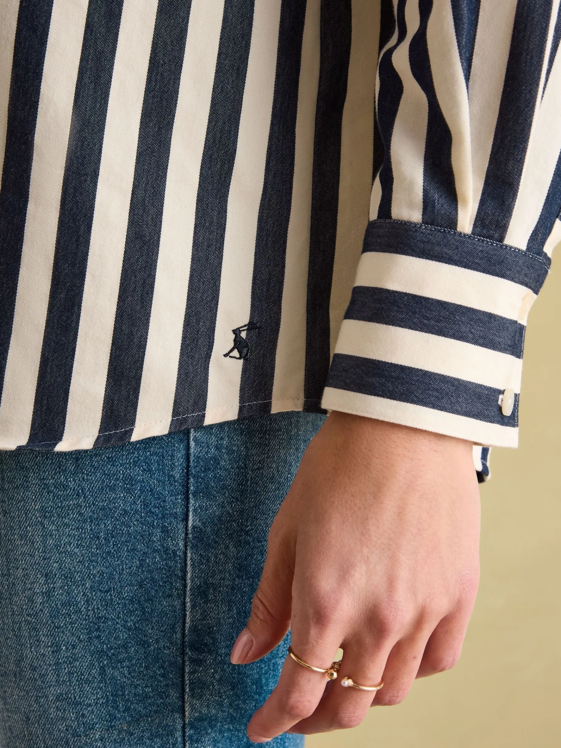 Amilla Navy & Cream Stripe Shirt<Joules New