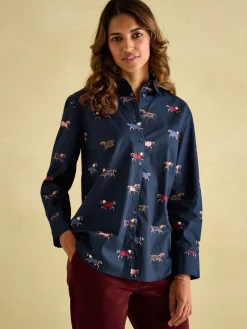 Amilla Navy Blue Cotton Shirt<Joules New