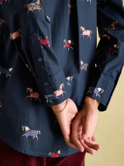 Amilla Navy Blue Cotton Shirt<Joules New