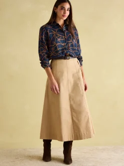 Amilla Navy Multi Satin Shirt<Joules Sale