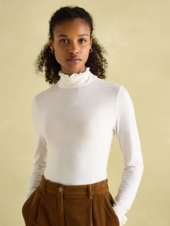 Amy Long Sleeve High Neck Jersey Top<Joules Hot