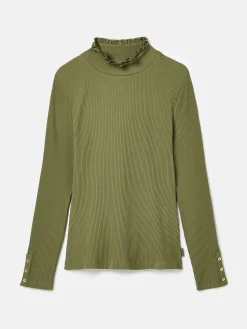 Amy Ribbed Long Sleeve High Neck Jersey Top<Joules Clearance