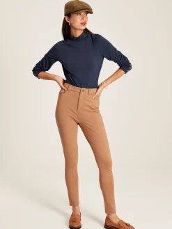 Amy Navy Blue Long Sleeve High Neck Jersey Top<Joules Hot