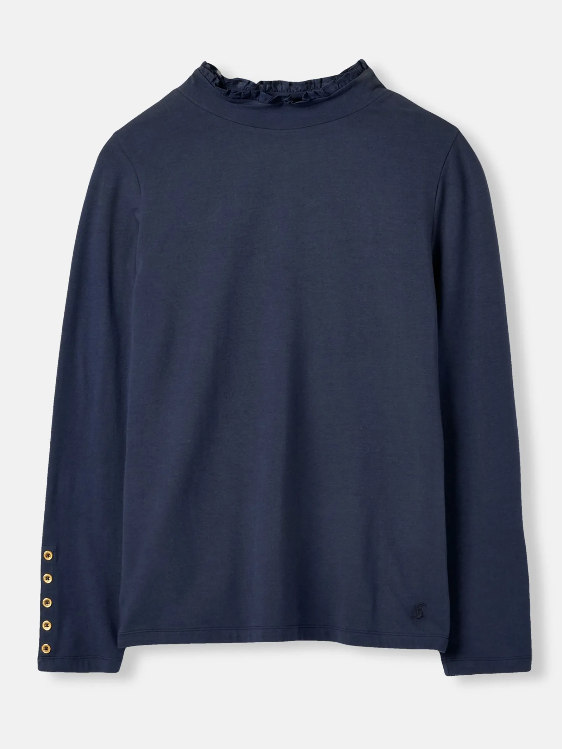 Amy Navy Blue Long Sleeve High Neck Jersey Top<Joules Hot