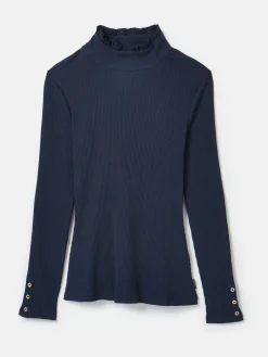 Amy Ribbed Long Sleeve High Neck Jersey Top<Joules Outlet