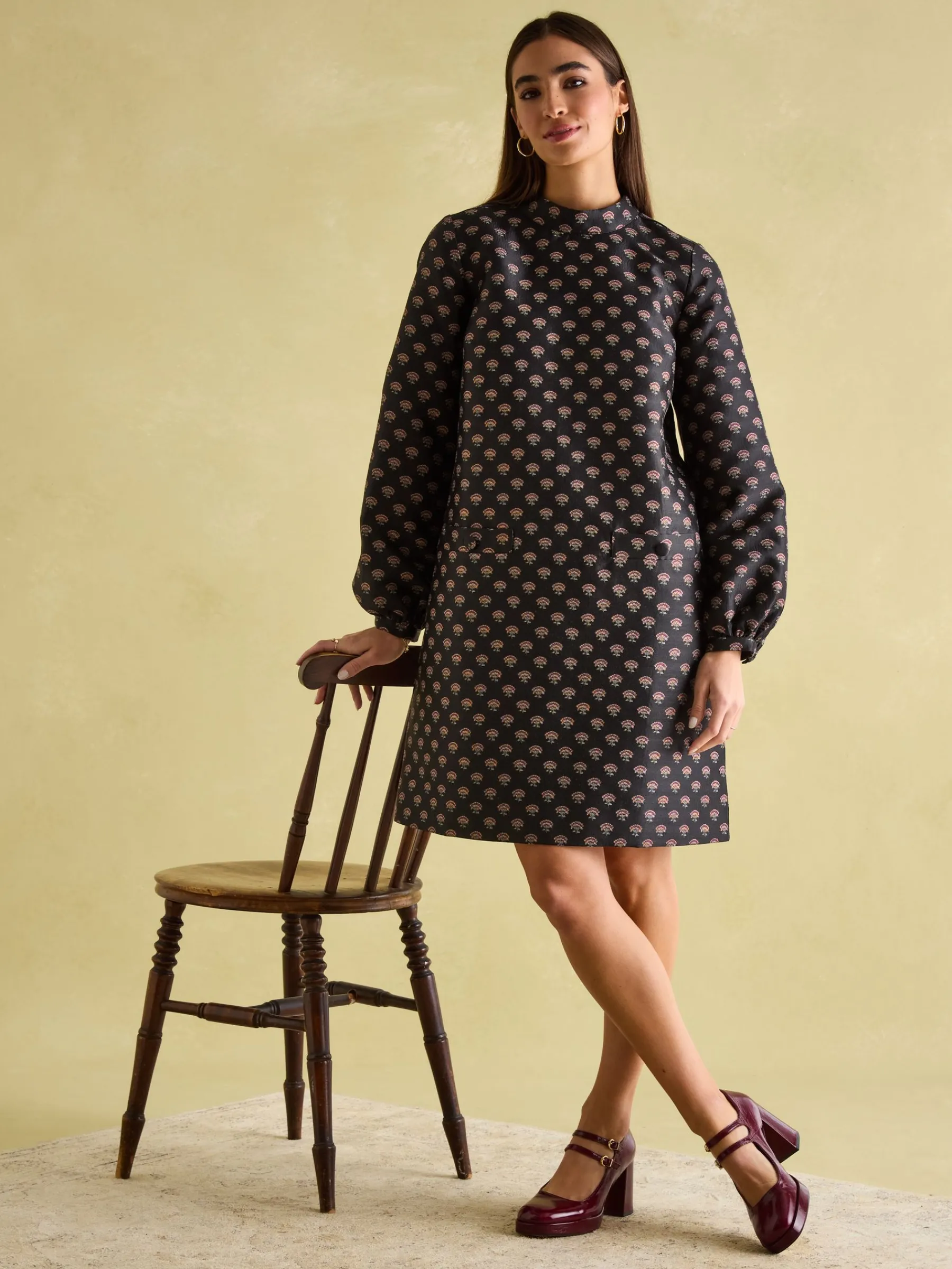 Annalise Jacquard A-Line Dress<Joules Best