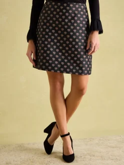 Annalise Jacquard A-Line Skirt<Joules
