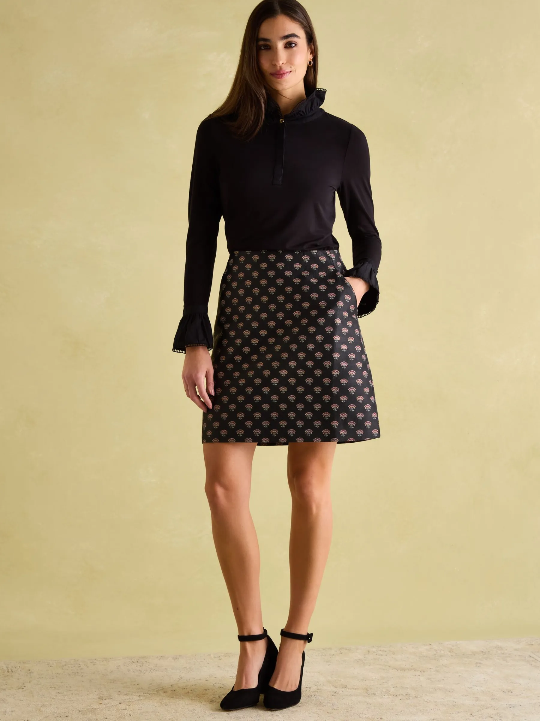 Annalise Jacquard A-Line Skirt<Joules