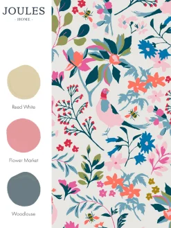 Antique Creme Fields Edge Floral 10M Wallpaper<Joules Online