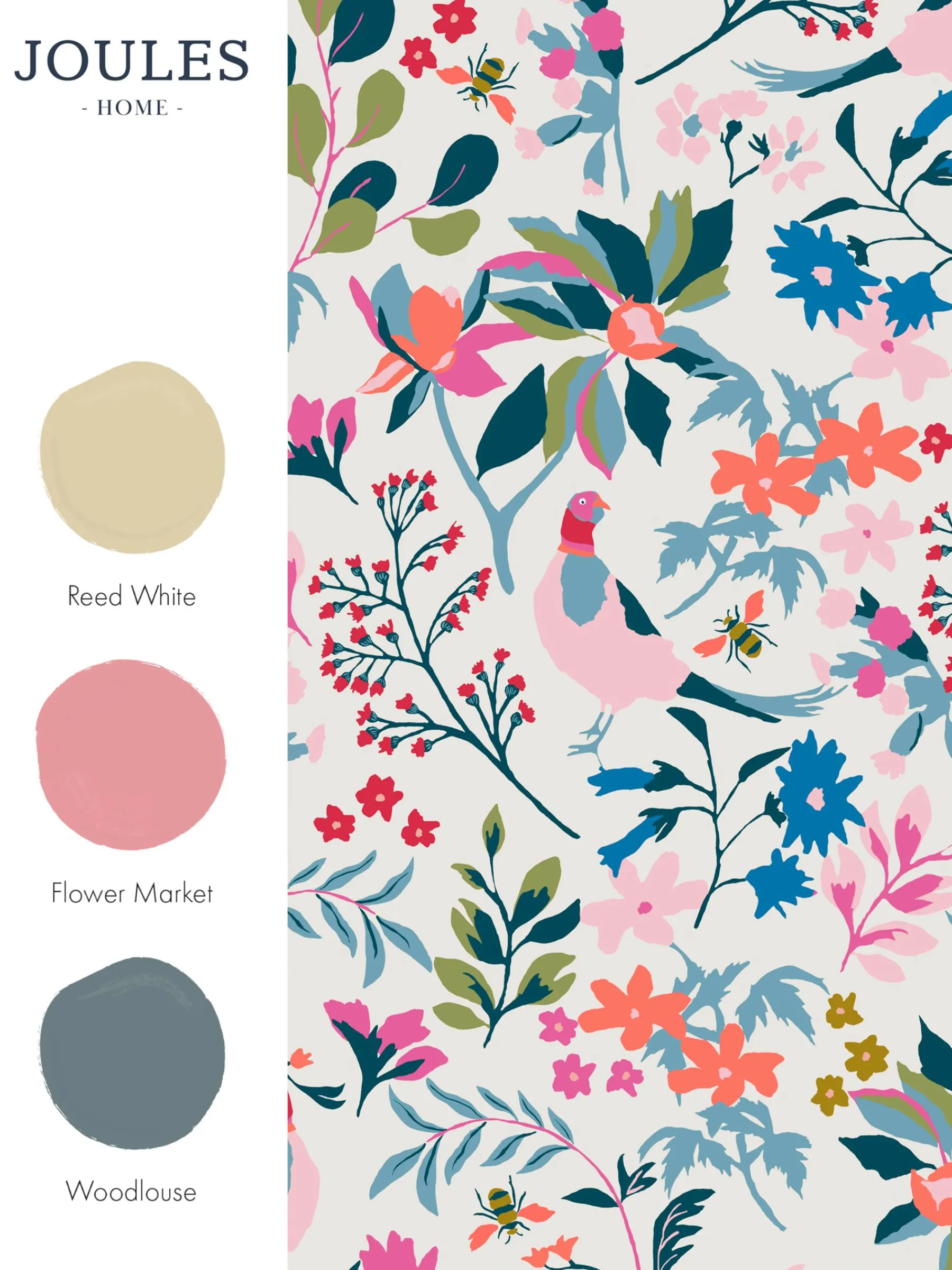 Antique Creme Fields Edge Floral 10M Wallpaper<Joules Online