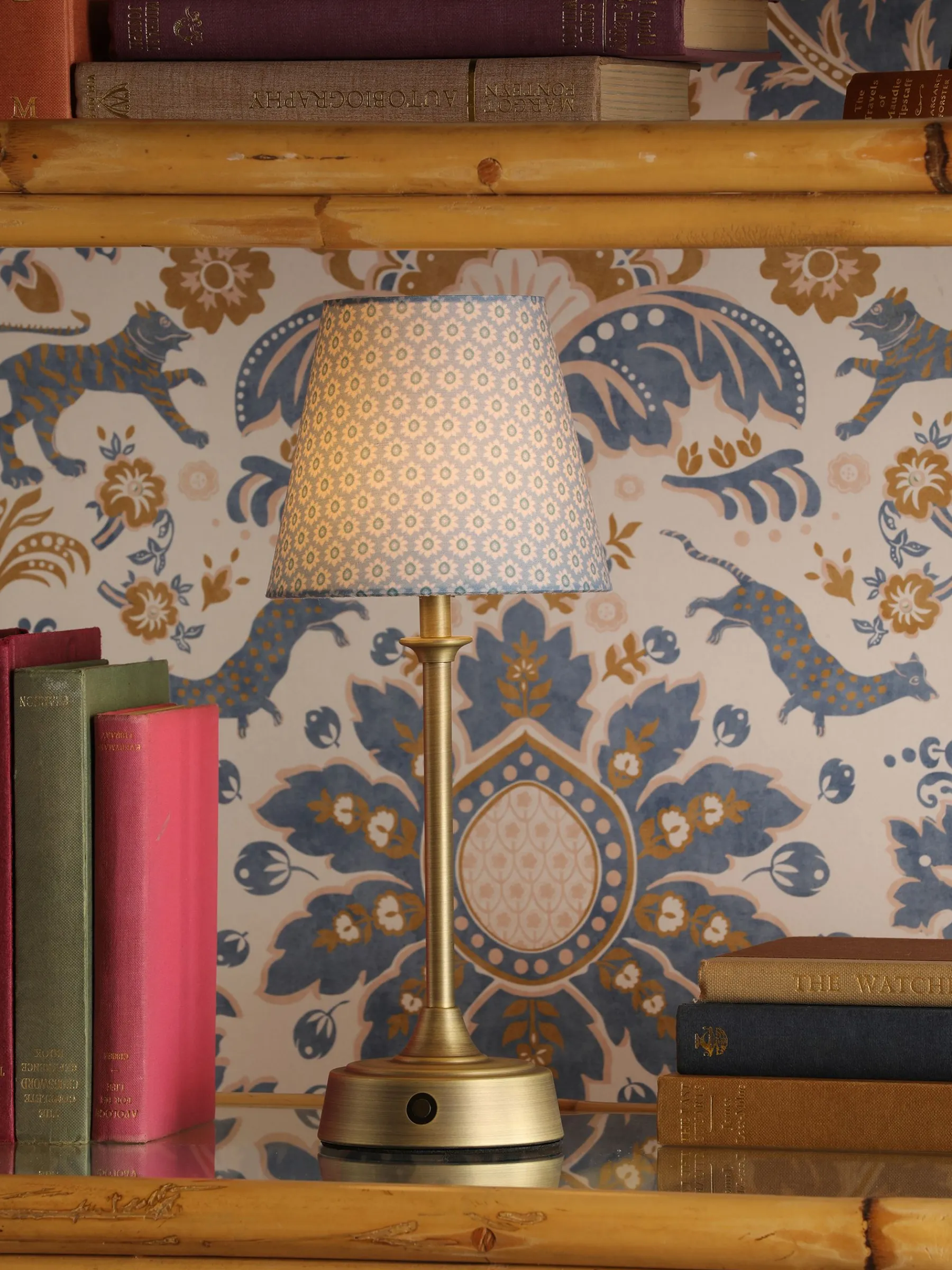 Apsley Blue Print Rechargable LED Lamp<Joules Hot