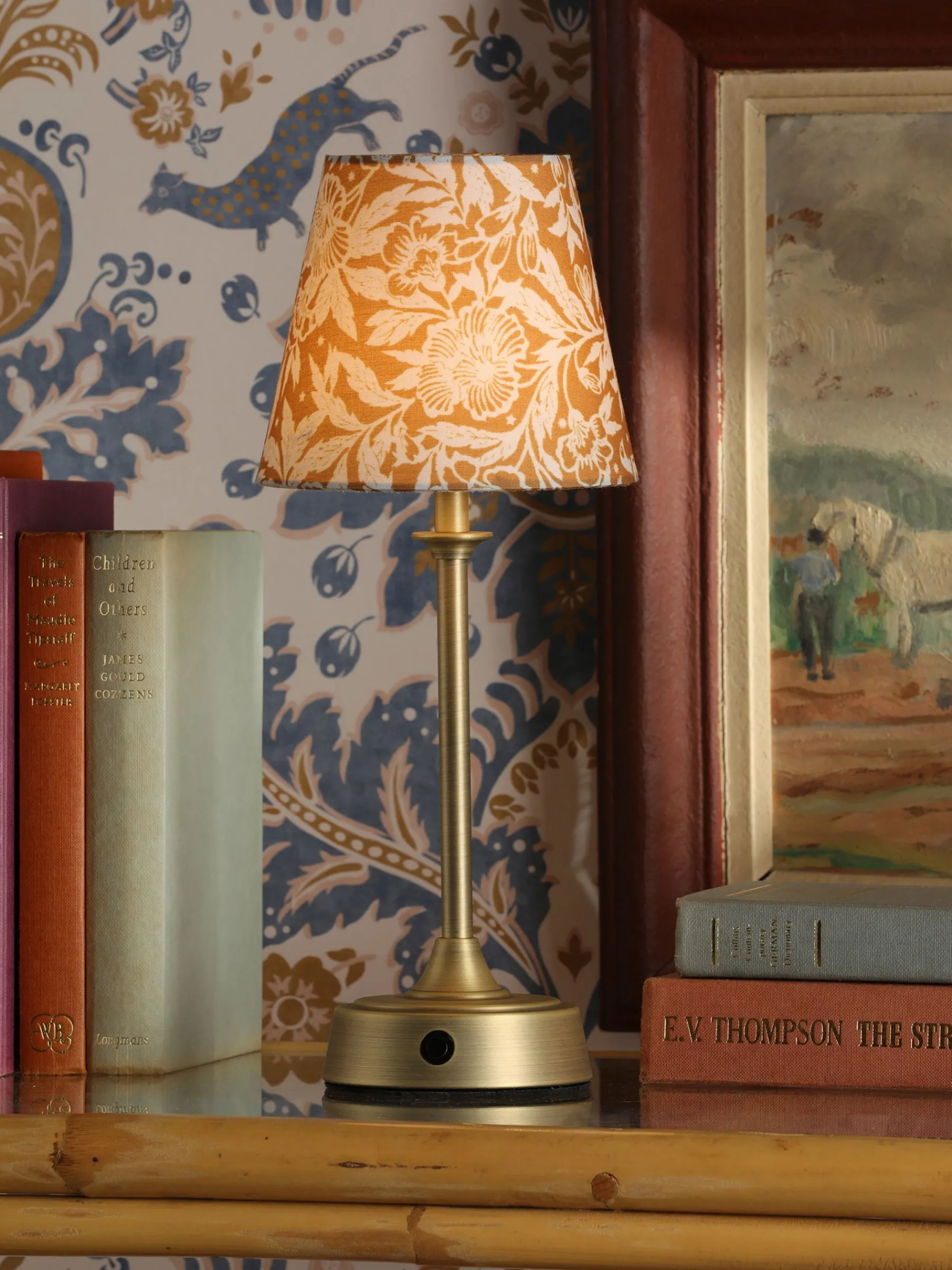 Apsley Gold Print Rechargable LED Lamp<Joules New