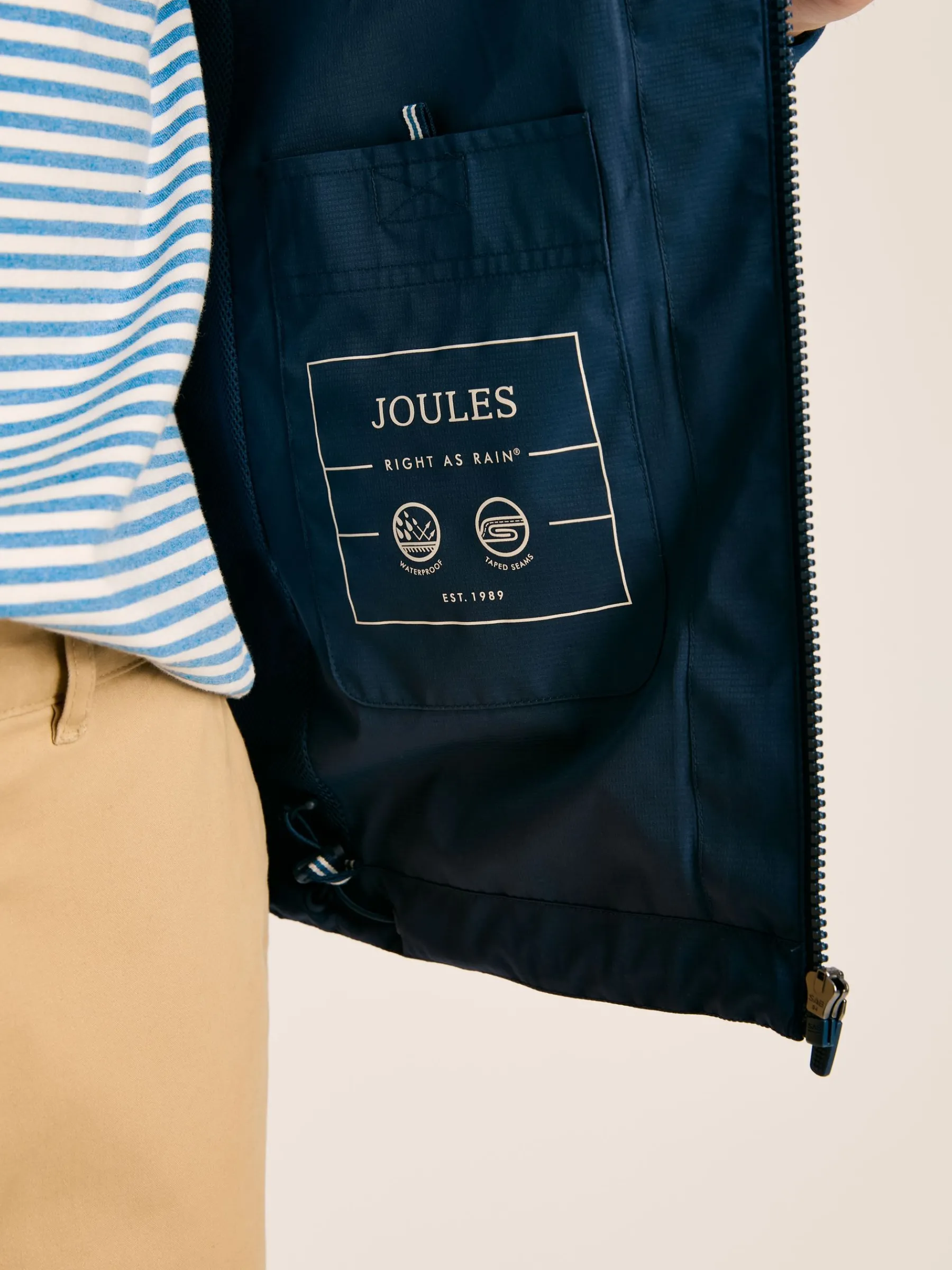 Arlow Navy Blue Lightweight Waterproof Coat<Joules New