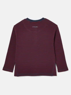 Arthur Berry Red & Navy Stripe Henley Top<Joules Clearance