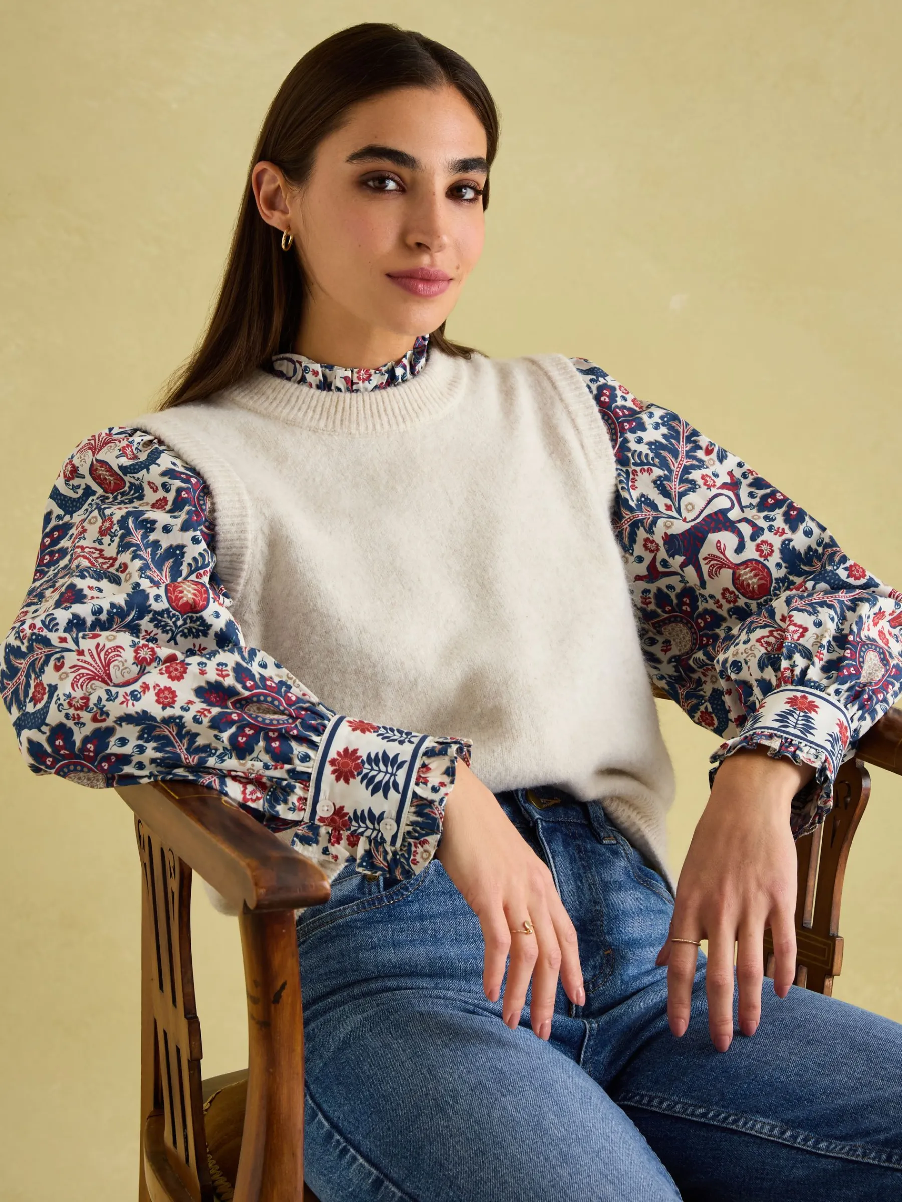 Auretta Frill Neck Blouse<Joules Sale