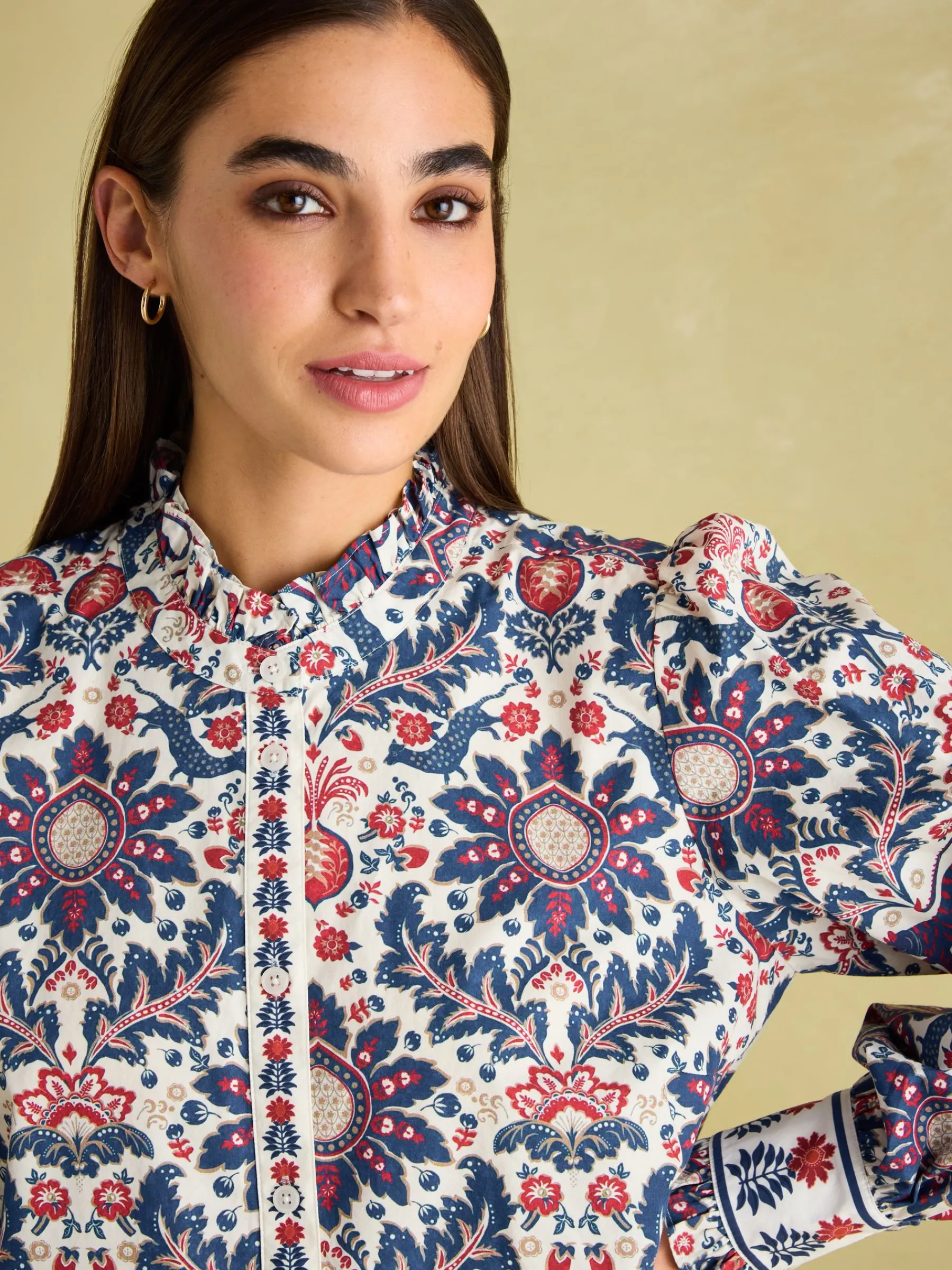 Auretta Frill Neck Blouse<Joules Sale