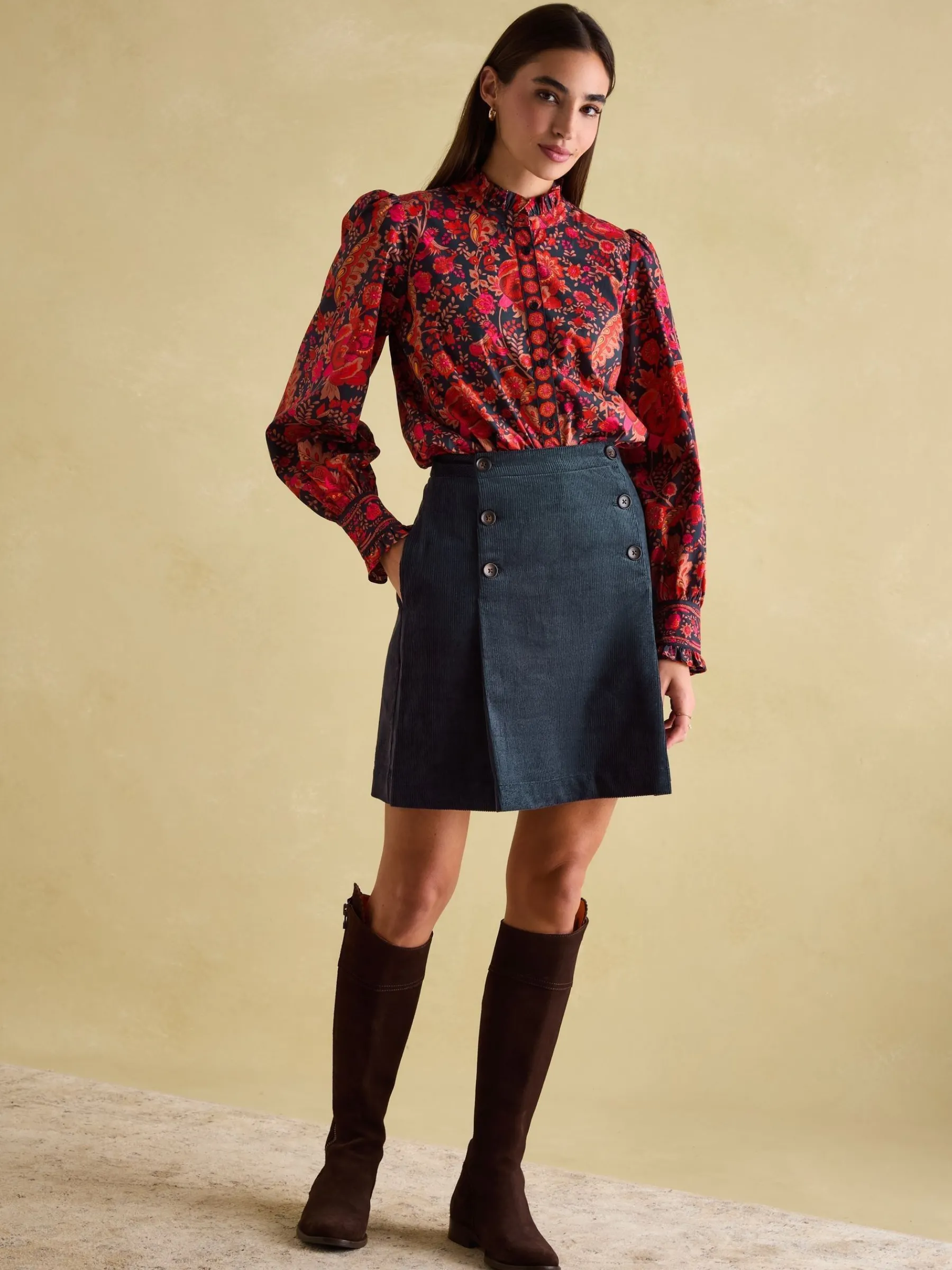 Auretta Frill Neck Blouse<Joules Clearance