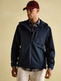 Ayston Navy Blue Lightweight Waterproof Coat<Joules
