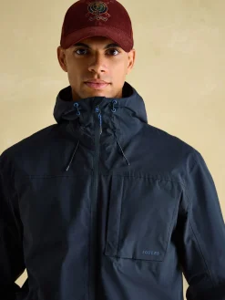Ayston Navy Blue Lightweight Waterproof Coat<Joules
