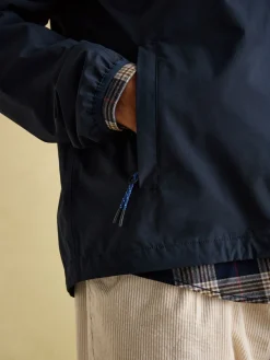 Ayston Navy Blue Lightweight Waterproof Coat<Joules
