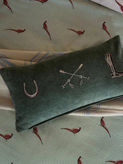 Back to the Country 100% Cotton Equestrian Corduroy Cushion<Joules Hot