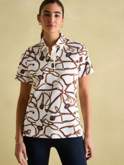 Barbury Cream Bridle Print Polo Shirt<Joules Hot