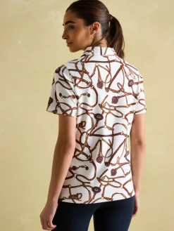 Barbury Cream Bridle Print Polo Shirt<Joules Hot