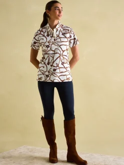 Barbury Cream Bridle Print Polo Shirt<Joules Hot