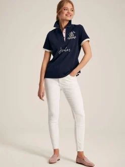 Beaufort Navy Blue Short Sleeve Cotton Polo Shirt<Joules Hot