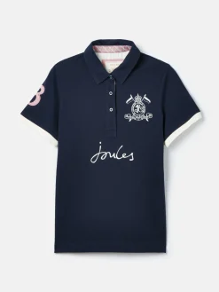 Beaufort Navy Blue Short Sleeve Cotton Polo Shirt<Joules Hot