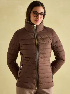 Beckley Padded Showerproof Jacket with Faux Fur Trim<Joules