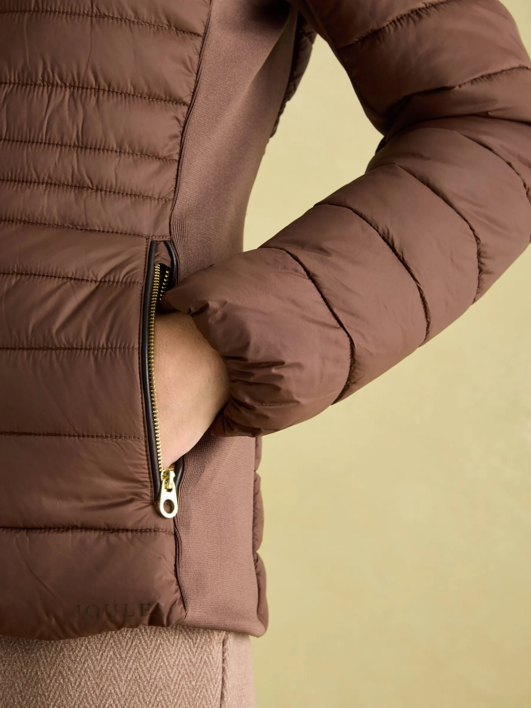 Beckley Padded Showerproof Jacket with Faux Fur Trim<Joules