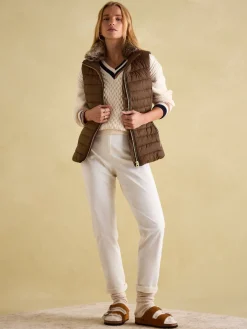 Beckley Padded Showerproof Gilet With Detachable Faux Fur Collar<Joules Sale