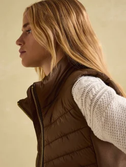 Beckley Padded Showerproof Gilet With Detachable Faux Fur Collar<Joules Sale