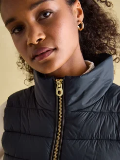 Beckley Padded Showerproof Gilet With Detachable Faux Fur Collar<Joules Hot