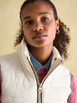 Beckley Padded Showerproof Gilet With Detachable Faux Fur Collar<Joules Best