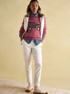 Beckley Padded Showerproof Gilet With Detachable Faux Fur Collar<Joules Best