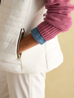 Beckley Padded Showerproof Gilet With Detachable Faux Fur Collar<Joules Best