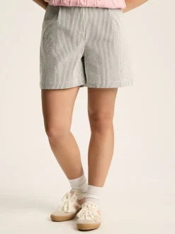 Belmont Navy & White Seersucker Striped Shorts<Joules