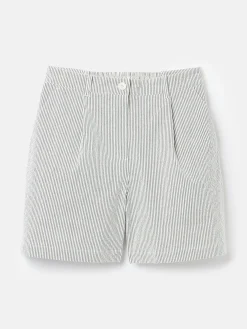 Belmont Navy & White Seersucker Striped Shorts<Joules