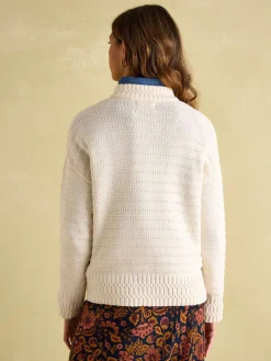 Bernie Crew Neck Textured Jumper Contains Merino Wool<Joules Best