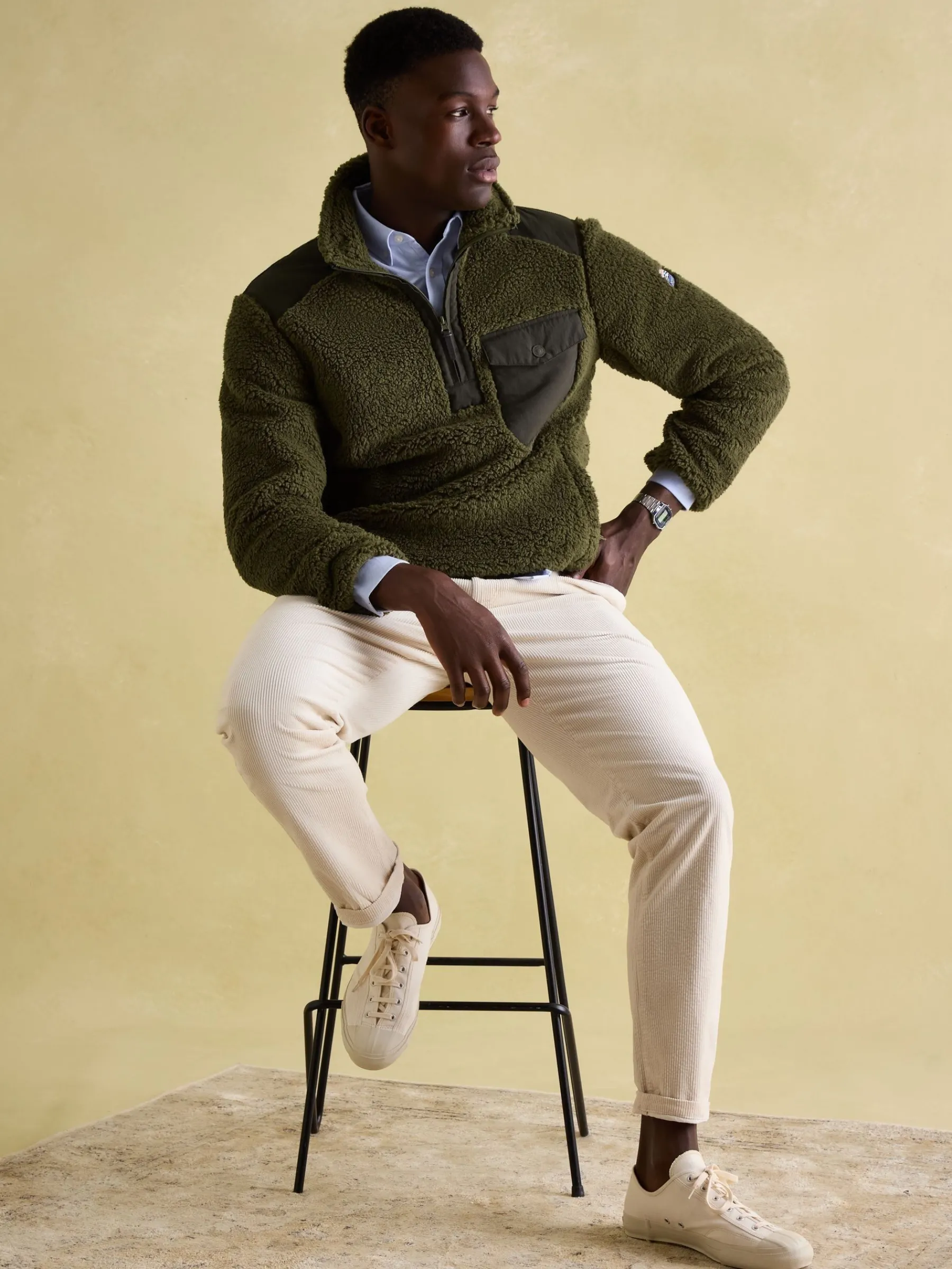 Billy Quarter Zip Borg Fleece Sweatshirt<Joules