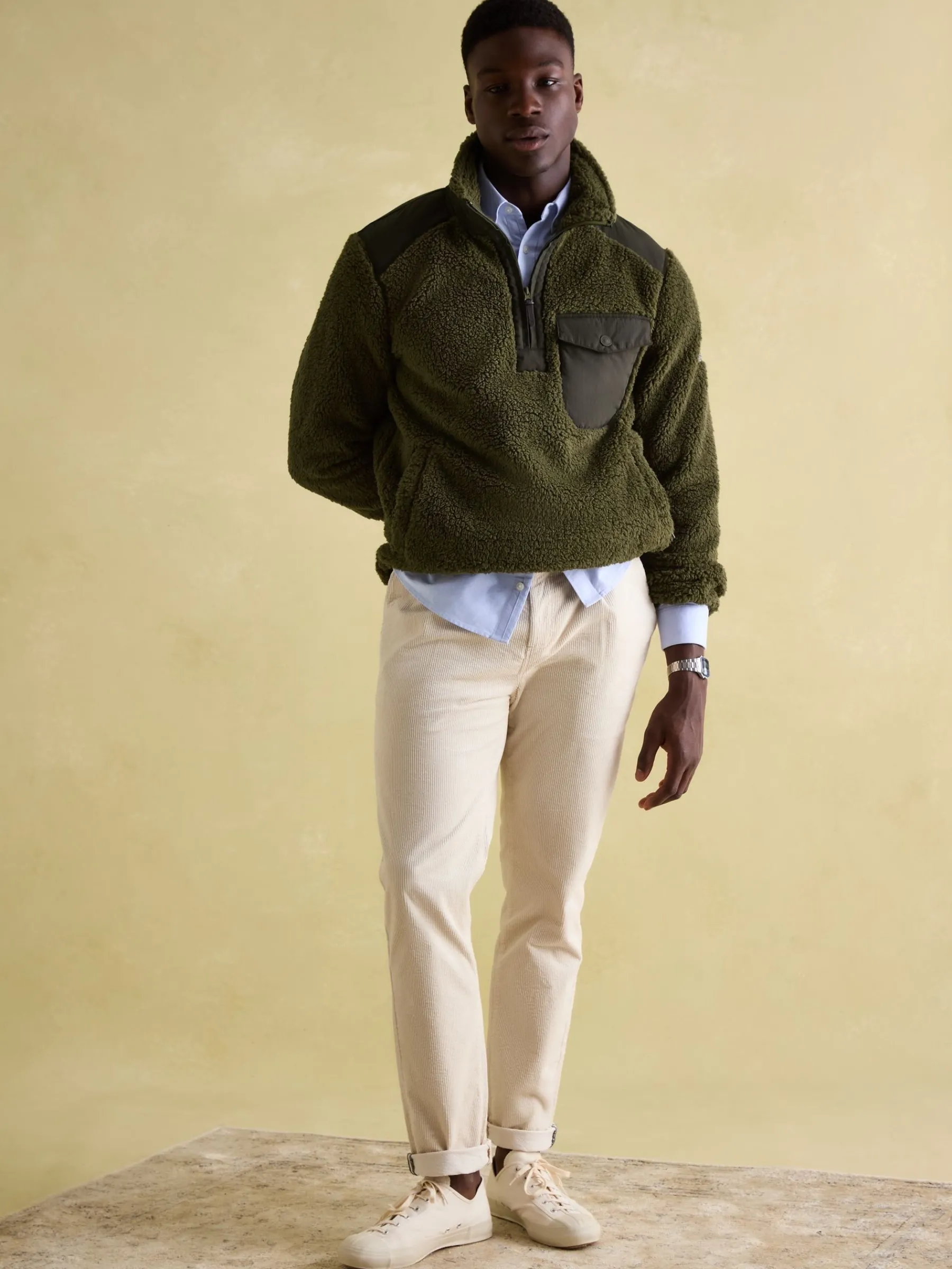 Billy Quarter Zip Borg Fleece Sweatshirt<Joules
