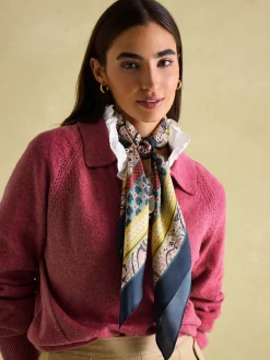 Bloomfield Square Silk Scarf<Joules