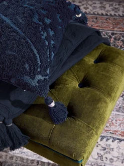 100% Cotton Paisley Tufted Cushion<Joules Hot