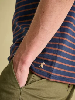 Boathouse Brown & Navy Jersey Crew Neck T-Shirt<Joules New