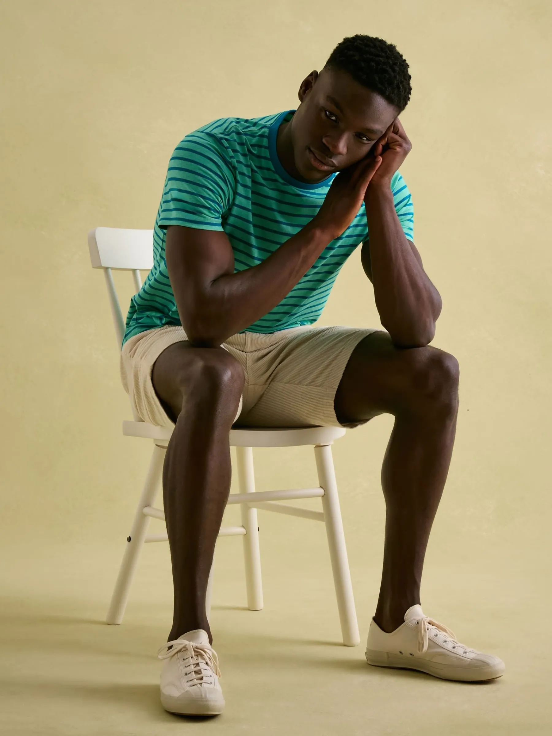 Boathouse Green Stripe Jersey Crew Neck T-Shirt<Joules Outlet